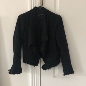 Black Boucle blazer/motorcycle jacket